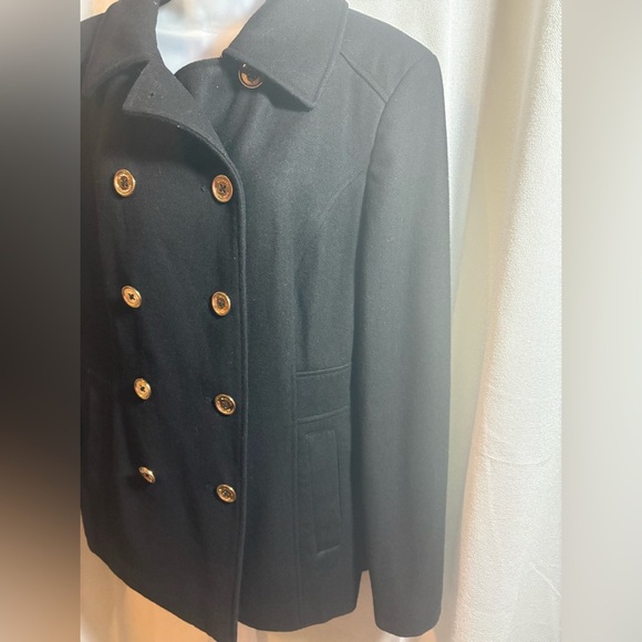 Michael Kors Wool Blend Peacoat w/ gold buttons Plus Size 16 - Picture 4 of 11
